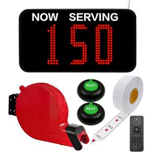 Take a Number System Queue Wireless Calling System with 1 Take a Number Display 2 Next Call Button 1 Ticket Dispenser 3-Digit Ticket Roll
