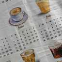 2026 Coffee Calendar Tapestry, 70x100cm Drink Wall Hanging, Modern Home Decor with Hook & 3M Adhesive for Kitchen Office Coffee Bar