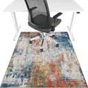 Office Chair Mat for Hardwood Floor & Tile Floor,36"X 48" Heavy Duty Desk Chair Mat for Hard Floors, Under Desk Rug for Rolling Computer Chair,Anti Slip,Low Pile Carpet Floor Protector-Abstract Multii