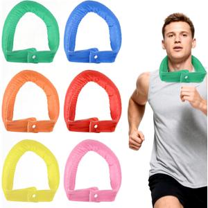 6pcs Cooling Neck Wraps, Cooling Bandana with Button Neck Cooler Ice Scarf for Women Men Summer Cycling Outdoor Must-Have Gift Sport Activities