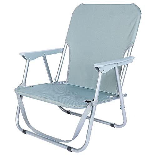 YSSOA Folding Beach Adults, Portable Heavy-Duty Chairs Made of High Strength 600D Oxford Fabric and Steel Frame for Outdoors, Camping, Picnic, BBQ, 1-Pack, Grey (FNCHARCAMP08GV1)