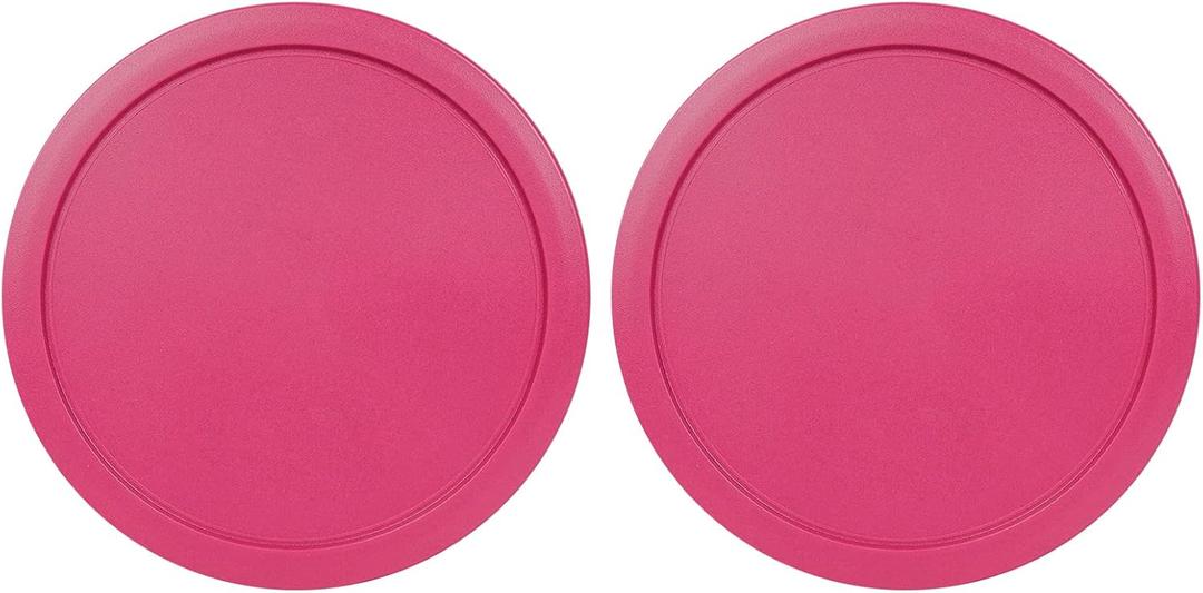 Replacement Lids fits Pyrex 2-Cup Glass Food Storage Container Bowls, 5-Inch Plastic Round Lids Covers for Pyrex 7200-PC, Airtight & Leakproof (2-Pack, Fuchsia)