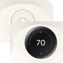 BAOKZZOM Nest Thermostat Wall Plate Cover Replacement Compatible with Google Nest Learning Thermostat (4th Gen), Practical Nest Learning Thermostat 4 Trim Kit, Snap fit Design (Biege, 2 Packs)