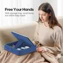 KDD Tablet Pillow Stand with Storage, Foldable iPad Holder for Lap, Desk and Bed, Angle Adjustable Soft Pad Dock with Stylus Mount Compatible with iPad Pro, Air, mini, Book, Phone and Tablet (4-13")