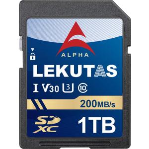 1T(999GB) SDXC UHS-I Memory Card - Up to 200MB/s Read Speed, C10, U3, V30, 4K UHD, Full-HD & 4K Video SD Card for Canon Nikon Sony Fujifilm DSLR Cameras or Mirrorless Cameras