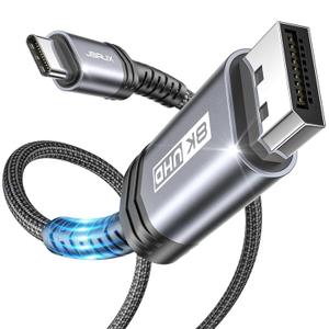 JSAUX USB C to DisplayPort 1.4 Cable [8K@60Hz 4K@144Hz 2K@240Hz], Type C to DP 1.4 Cable 32.4 Gbps Compatible with MacBook Pro/Air, iPad Pro, Odyssey G8 G9-6.6FT