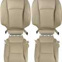 labwork Front Driver and Passenger Side Bottom and Top Lean Back Beige Artificial Leather Perforated Seat Cover Replacement for Lexus ES350 2007-2012