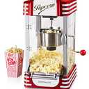 Nostalgia Popcorn Maker Machine - Professional Tabletop With 2.5 Oz Kettle Makes Up to 10 Cups - Vintage Popcorn Machine Movie Theater Style - Metalic Red