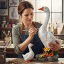 Porch Goose Garden Statue 2 Pack, Mom and Baby Goose Garden Decor, 20 Inches High Goose Statue, Big Resin Yard Decor, Outdoor Geese Figurine for Patio,Porch,Yard,Lawn Ornament, Gifts for Mom