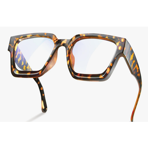livho Oversized 99% Blue Light Glasses for Woman - Rectangle Fashion Glasses for Computer, Chic Preppy Frame - Anti Eyestrain