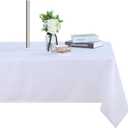 Fitable Table Cover Outdoor and Indoor Tablecloth - Washable Waterproof Wrinkle Free Table Cloth with Zipper and Umbrella Hole for Spring/Summer/Party/Picnic/BBQS/Patio White 60x84 inch