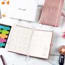 Planner 2026-2027 - Academic Planner 2026-2027, July 2026 - June 2027, 5.75" x 8.25", 2026-27 Weekly and Monthly Planner, Faux Leather planner 26-27 with Back Pocket & 40 Notes Pages - Rose Gold