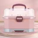 Baby Bottle Drying Rack Storage, Large Nursing Bottle Storage Box Organizer with Cover, Portable Kitchen Cabinet Organizer, Easy to Clean Drainer, Durable countertop Dryer Pink