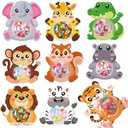 Blosssound 36 Sets Animals Candy Cards with Domes DIY Safari Jungle Animals Candy Holder Zoo Lion Tiger Gift Card Boxes for Kids Birthday Baby Shower Wild One Party Favors Supplies, 9 Styles