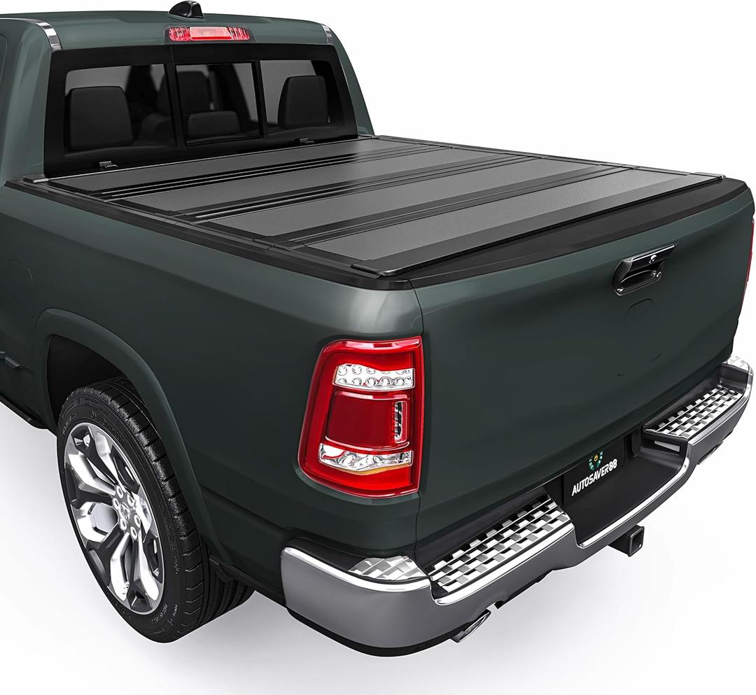 AUTOSAVER88 Low-Profile Hard Quad Fold Truck Bed Tonneau Cover Fit for Dodge Ram 1500 2009-2024 (19-24 Classic), Fit for Dodge Ram 2500 3500 2010-2026 with 6.4ft Bed Without Rambox