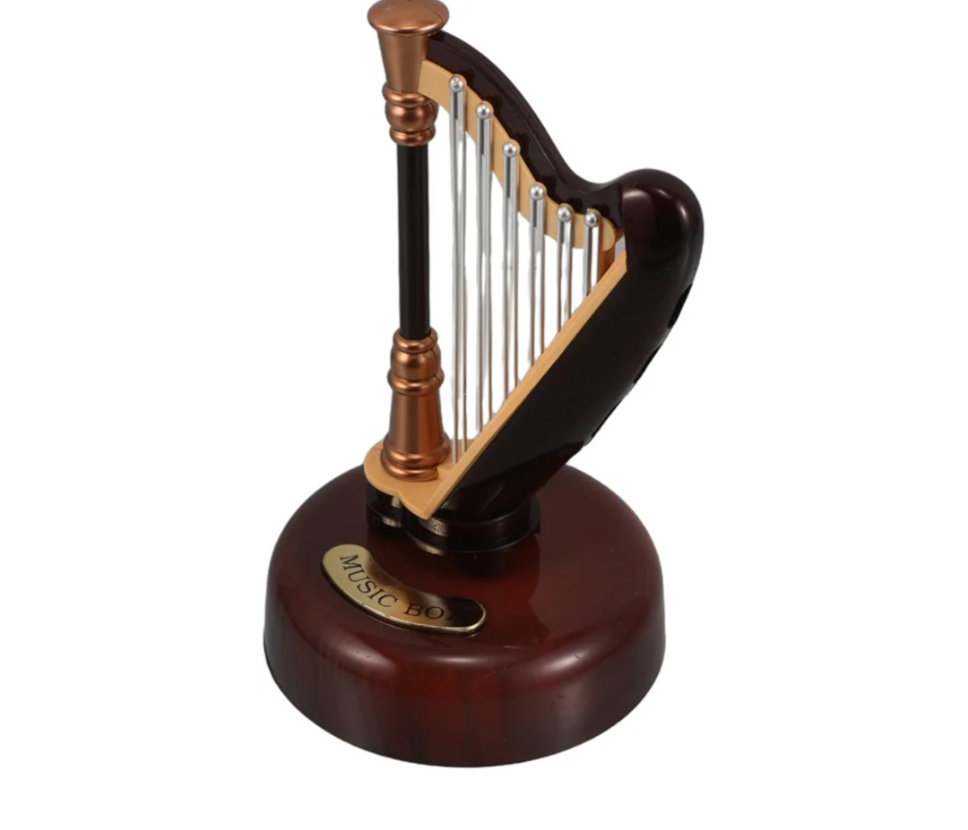 Harp Music Box Harp Instrument Music Box Jewellery Dollhouse Miniature Ornament