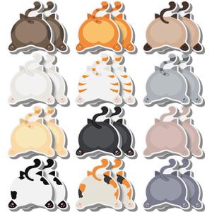 Yinder 13 Pads Cute Sticky Notes Fun Kawaii Animal Sticky Notes Pads Bulk Cartoon Memo Self Adhesive Gift for Christmas Veterinary Office School Tab Party Supplies(Fresh Cat)