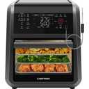 Chefman 
12 Quart 5-in-1 Air Fryer with Integrated Smart Cooking Thermometer, 28 Touchscreen Presets, Rotisserie, Dehydrator, Black