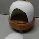 Mud Pie Milk Glass Cloche Set, 8" x 7" dia, WHITE