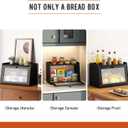 GHWIE Large Bread Box, Easy Access & Cleaning - Bamboo Bread Box for Kitchen Countertop with Acrylic Door (Black, Medium)