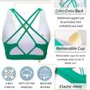 RUNNING GIRL Sports Bras for Women, Medium-High Impact Running Strappy Sports Bra with Removable Pads (XXL)