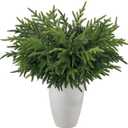 HIKISS 8 Pcs 24 Inch Realism Artisan-Crafted Norfolk Pine Branch - Artificial Christmas Greenery Stems with Lifelike Color Faux Cedar Pine Picks for Garland Wreaths Vases & DIY Indoor/Outdoor Dcor