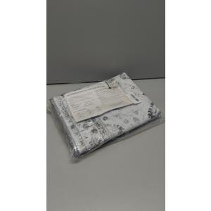 FinRec 4x6 Rugs for Living Room, Washable Vintage Floral Bedroom Rug, Non-Slip Low Pile Area Rug, Ultra-Thin Foldable Accent Indoor Carpet for Kitchen Dining Room Kids Room Home Office - Grey (White and Grey)