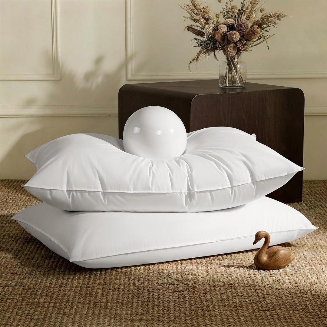 Goose Down King Pillow,100% Cotton Shell for Side Sleepers - 2Pack,20x36
Hotel-level comfort,3-chamber supportive,OEKO-TEX & RDS certified filling