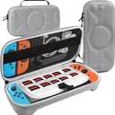 CloudValley Large Storage Carrying Case for Nintendo Switch 2, Portable Hard Shell Carrying EVA Travel Game Bag with 10 Game Cartridges for Console, Joy-Con, Games, Accessories, Gray