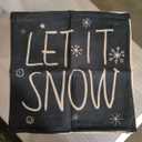 AVOIN colorlife Merry Christmas Snowman Let It Snow Black Throw Pillow Covers, 20 x 20 Inch Xmas Tree Winter Holiday Cushion Case Decoration for Sofa Couch Set of 4