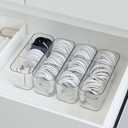 Yesesion Large Cord Organizer Box with Lid and Handle, Plastic Phone Charger Cable Holder with 12 Compartments for Desk Drawer, Clear Art Crafts Container with Removable Inner Cups