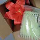 Suncalla 30 Pack Large Artificial Lilies Flower Heads with Realistic Stamens 5.9" Faux Fake Lily Flower Heads Bulk for DIY Crafts Cake Wedding Bridal Wreaths Table Home Party Decor (Red)