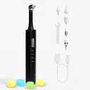 Electric Tooth Polisher, Rechargeable Teeth Polisher with 5 Brush Heads, 4 Speed Modes, Tooth Polishing Kit for Cleaning and Polishing, Teeth Whitening Kit with LED Light, IPX6 Waterproof