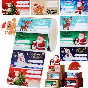 500 PCS Christmas Gift Tags Self Adhesive Gift Tags for Christmas Presents Suitable for Christmas Wrapping Paper Christmas Decorations Christmas Gift Bags for Women Men Kids(2.95 x 1.6 Inch)