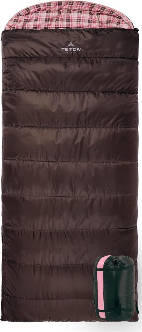 Teton Celsius Regular, 0 Degree Sleeping Bag, All Weather Bag for Adults and Kids Camping Made Easy and Warm Compression Sack Included