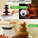Nutrichef 3 Tier Chocolate Fondue Fountain - Electric Stainless Chocolate Dipping Warmer Machine - Warm & Melt Chocolate, Butter & Cheese - Great for Parties, Events & Weddings - Pot Capacity 16 OZ