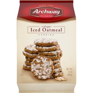 Archway Cookies, Crispy Iced Oatmeal Cookies, 12 Oz, 3packs
