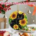 Christmas Ornament, Christmas Decoration, Ceramic-Style Black Cat Ornament, Heirloom Keepsakes, Holiday Ornaments, Holiday Presents, Unique Xmas Gifts, Gift Exchange Ornaments, Gift Idea