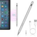 AMZ Fire Tablet Stylus Pen for Amazon Fire Max 11 (2023 Release) & Amazon Fire HD 10, (13th Gen, 2023 Release) Tablets, Stylus with USB-C Fast Charging, 4096 Fine Control (Silver)