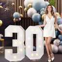 imprsv 3FT Marquee Numbers 30, Light Up Numbers for 30th Birthday Decorations Anniversary Party Decor, Number 30 Light Up Number, Pre-Cut Foam Board Kit