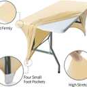 Peomeise 6FT Spandex Table Cover Rectangular Stretch Spandex Tablecloth (Champagne,6FT)