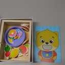 Bimi Boo Wooden Feeding Toy - Montessori Pretend Play Food Set for Toddlers 1-4+ - Fine Motor Skills Scooping Toy for Kids (27 Various Foods, a Spoon, Bowl)