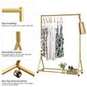 BOSURU Gold Pipe Clothing Racks Freestanding, Modern Metal Clothes Rack Heavy Duty, Easy Assemble Clothing Rack for Hanging Boutiques and Bedroom 47" L