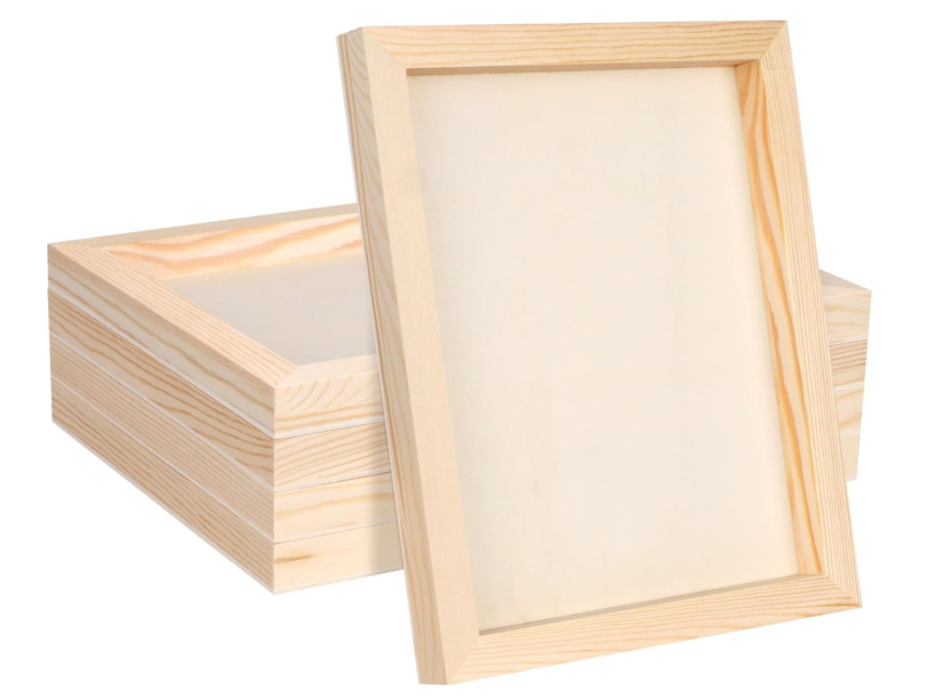 FSWCCK 5 Pack 8 x 10 inch Wood Panel Boards, Unfinished Wood Canvas Panels for Crafts, Painting Canvas, DIY Art Projects, Pouring, Arts Use with Oils, Acrylics