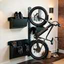 Werhoo Wall Mounted Vertical Bike Storage with Storage Box, Bike Rack Wall Mount for Garage and Home, Fits for Road Bike, Gravel Bike, Mountain bikes etc,Bicycle Storage Rack Easy to Install