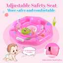 Baby Pool Float for 6-36 Months | Extra Wide Infant Pool Float with UPF50+ Canopy & Toy Play Console | Baby Floatie with Adjustable Safety Seat, Detachable Sunshade, Secure Handle & Safety Leash