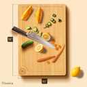 Riveira Wood Cutting Board  Gourmet Bamboo Grandeur: 15 x 10 Inches Wooden Cutting Boards For Kitchen  Natural Cutting Boards For Kitchen  Innovative Juice Grooves Non Toxic Cutting Board