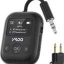 YMOO Upgraded Bluetooth 5.4 Transmitter Receiver for Airplane, Wireless Bluetooth Transmitter Travel Essentials, Supports to 2 Headphones, 2-in-1 Adapter for Planes,TV, Gym,Car,Home Stereo (Black)