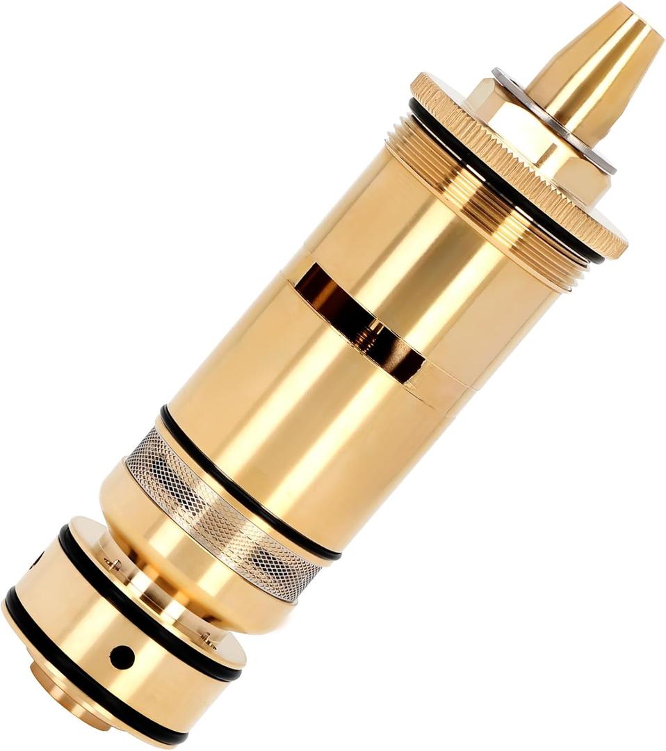 47111000 1/2 Thermo element Cartridge, Pressure Balance Valve Cartridge Compatible with GROHE Grohmix Thermostat 34 434, 34 436, 34 485, Precision Temperature Control in the Bathroom, Brass