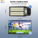 Deepn Solar Street Lights Outdoor, 10000W Solar Parking Lot Lights, 360000 Lumens Solar Lights Outdoor, IP67 Waterproof Dusk to Dawn Motion Sensor Outdoor Lights for Yard with Remote Control